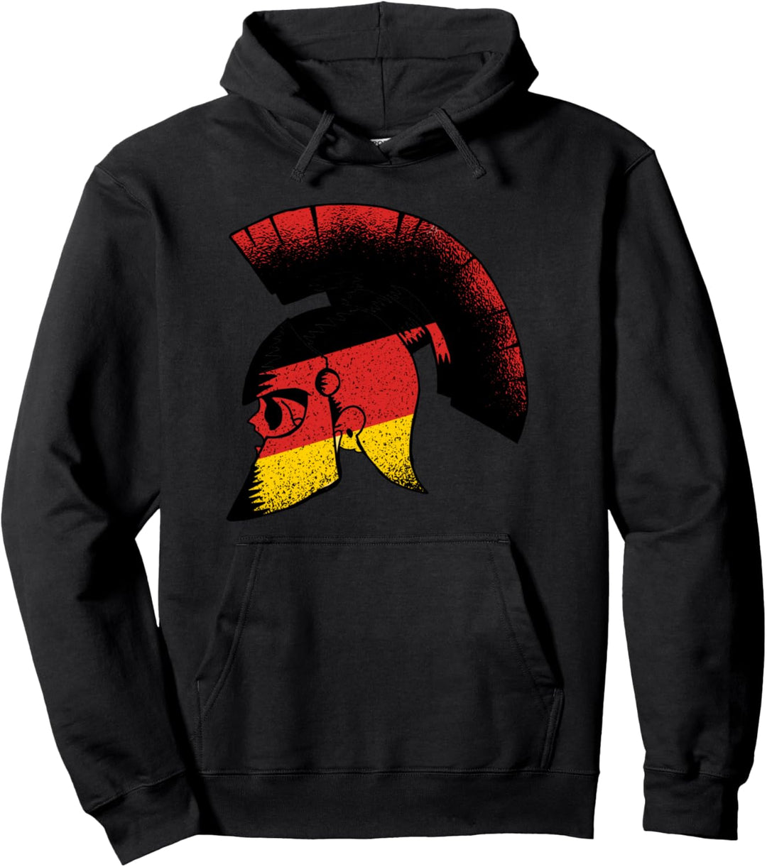 Vintage Deutscher Spartaner Totenkopf Soldat Pullover Hoodie