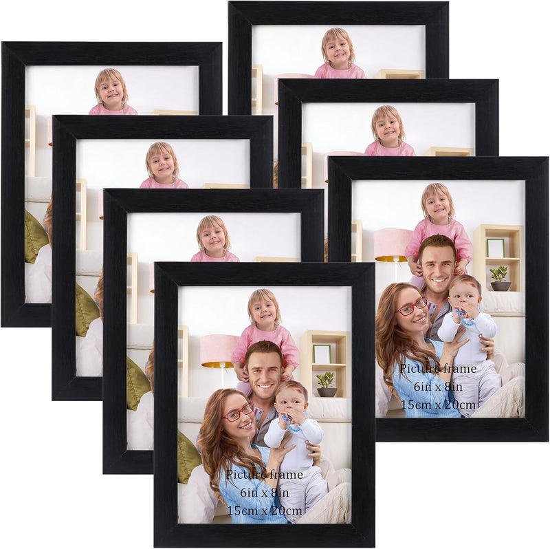 Giftgarden 7 Stück Bilderrahmen Set 15x20 CM für 20x15 CM Fotos und Bilder, Schwarze Fotorahmen Coll