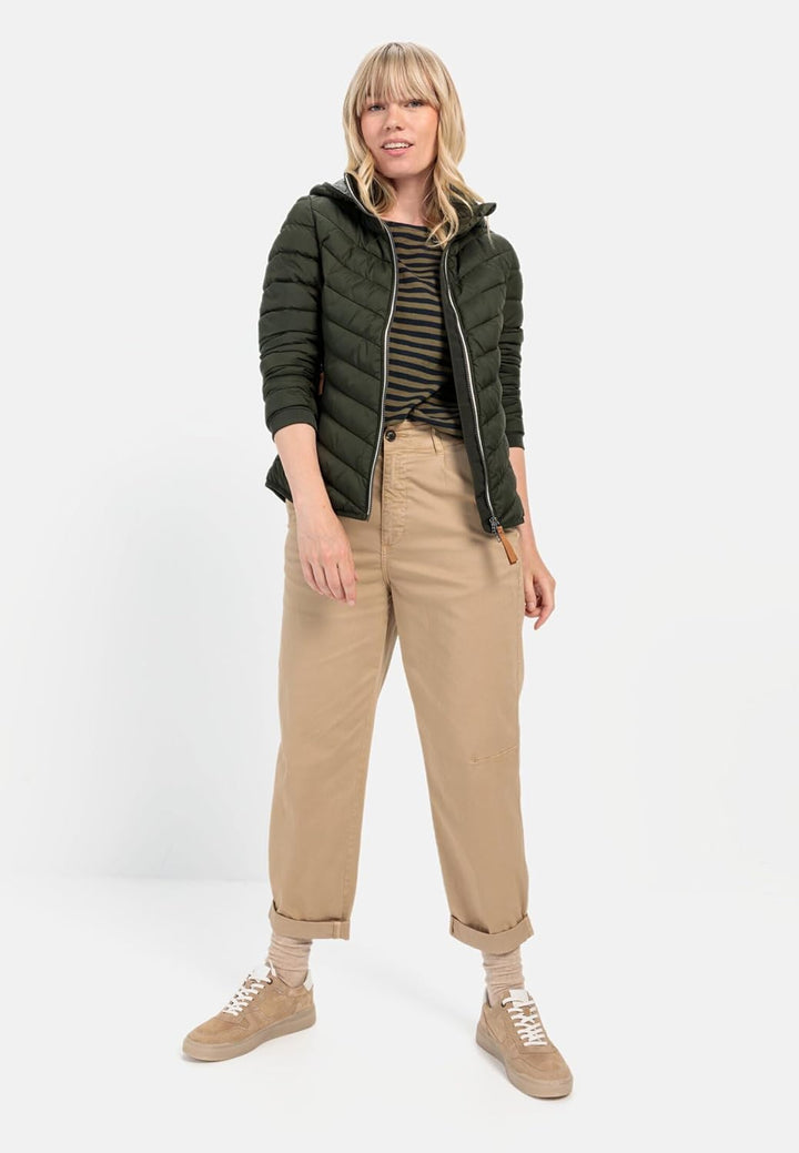 camel active Damen Steppjacke aus recyceltem Polyester 34 Dunkelgrün, 34 Dunkelgrün