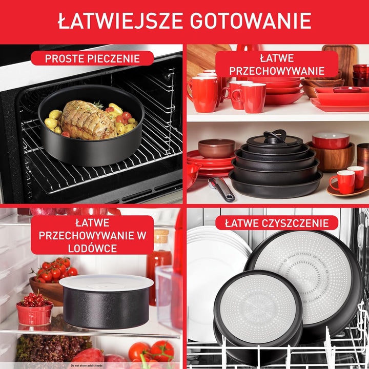 Tefal L3959053 Ingenio Unlimited On Töpfe- und Pfannen-Set, stapelbar, abnehmbarer Griff, platzspare