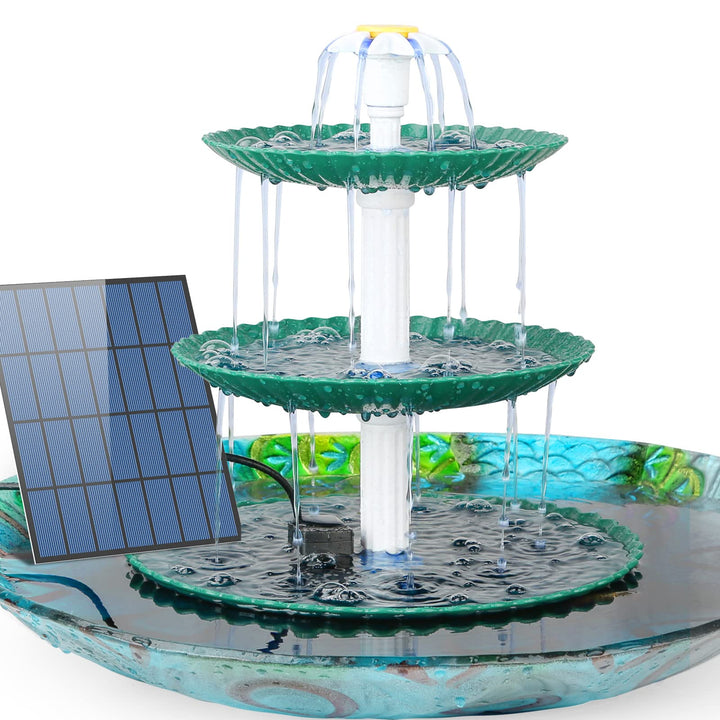AISITIN DIY Brunnen, Vogeltränke Sets mit 3,5W Solar Springbrunnen, Vogelbad und DIY Solarbrunnen Ab