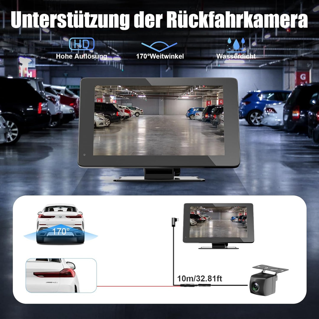 Wireless Carplay Display Android Auto Display mit Stehende Halterung 7 Zoll Touchscreen Auto Display