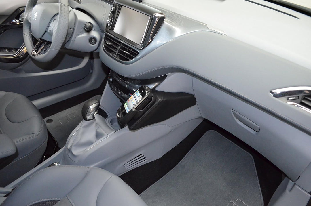 KUDA 085275 Halterung Kunstleder schwarz für Peugeot 208/2008 ab 04/2012, 085275