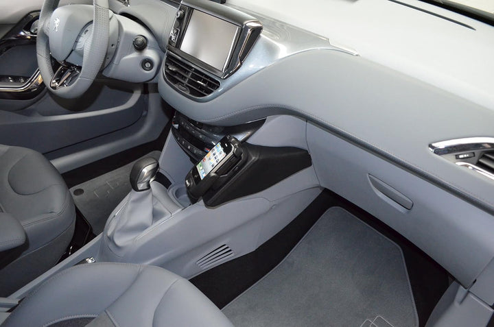 KUDA 085275 Halterung Kunstleder schwarz für Peugeot 208/2008 ab 04/2012, 085275