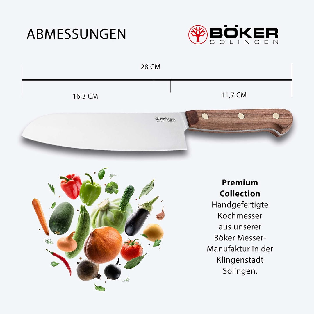 BÖKER SOLINGEN® Cottage-Craft - handgefertigtes Santoku-Messer - Küchenmesser aus Solinger Manufaktu