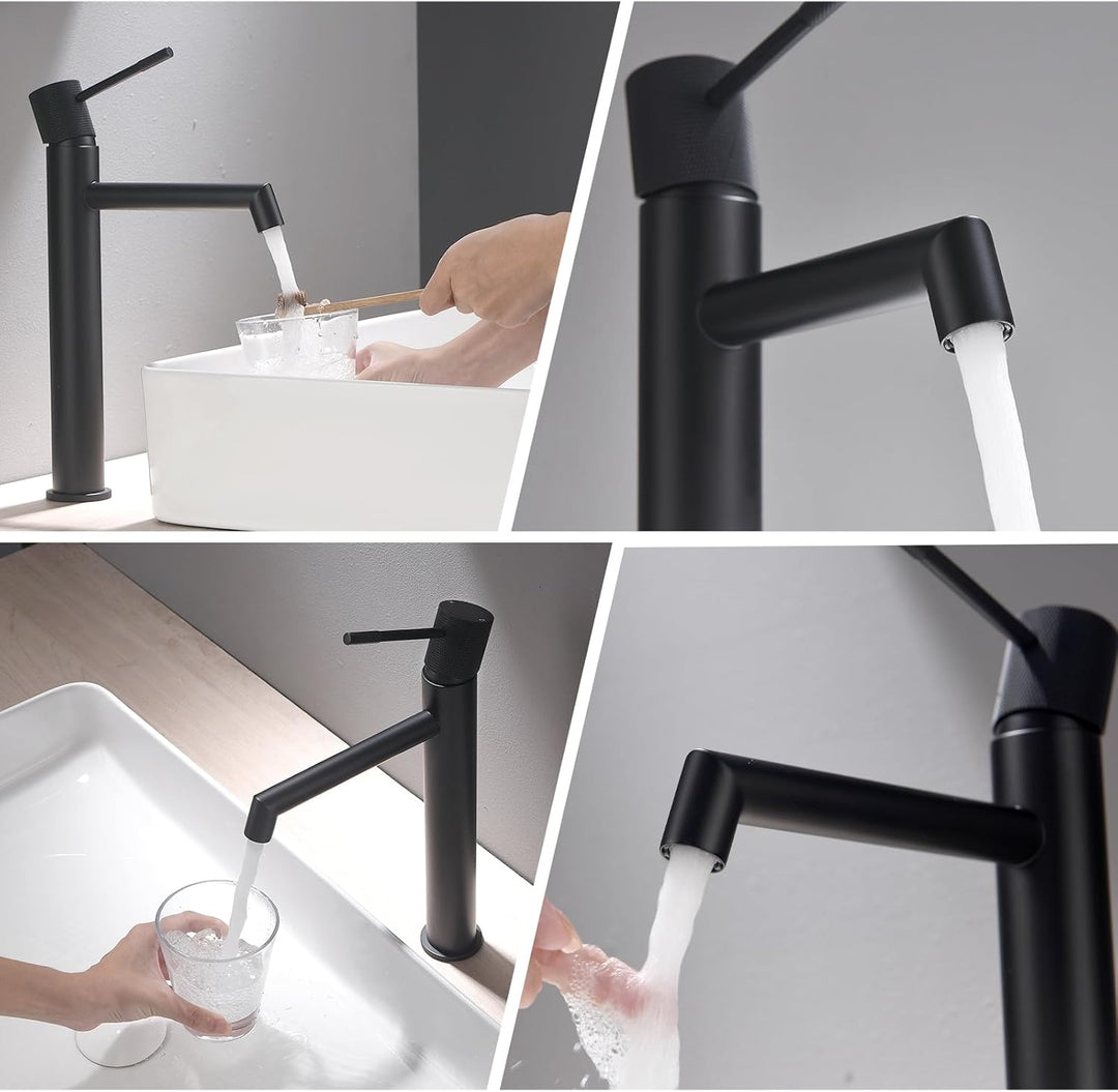 AIMADI Wasserhahn Bad,Einhebelmischer für Bad und Gäste-WC, moderne Badezimmer-Armatur mit Keramik-K