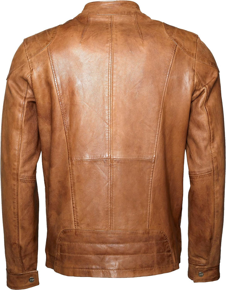 MAZE Herren Lederjacke Flint Brown XL