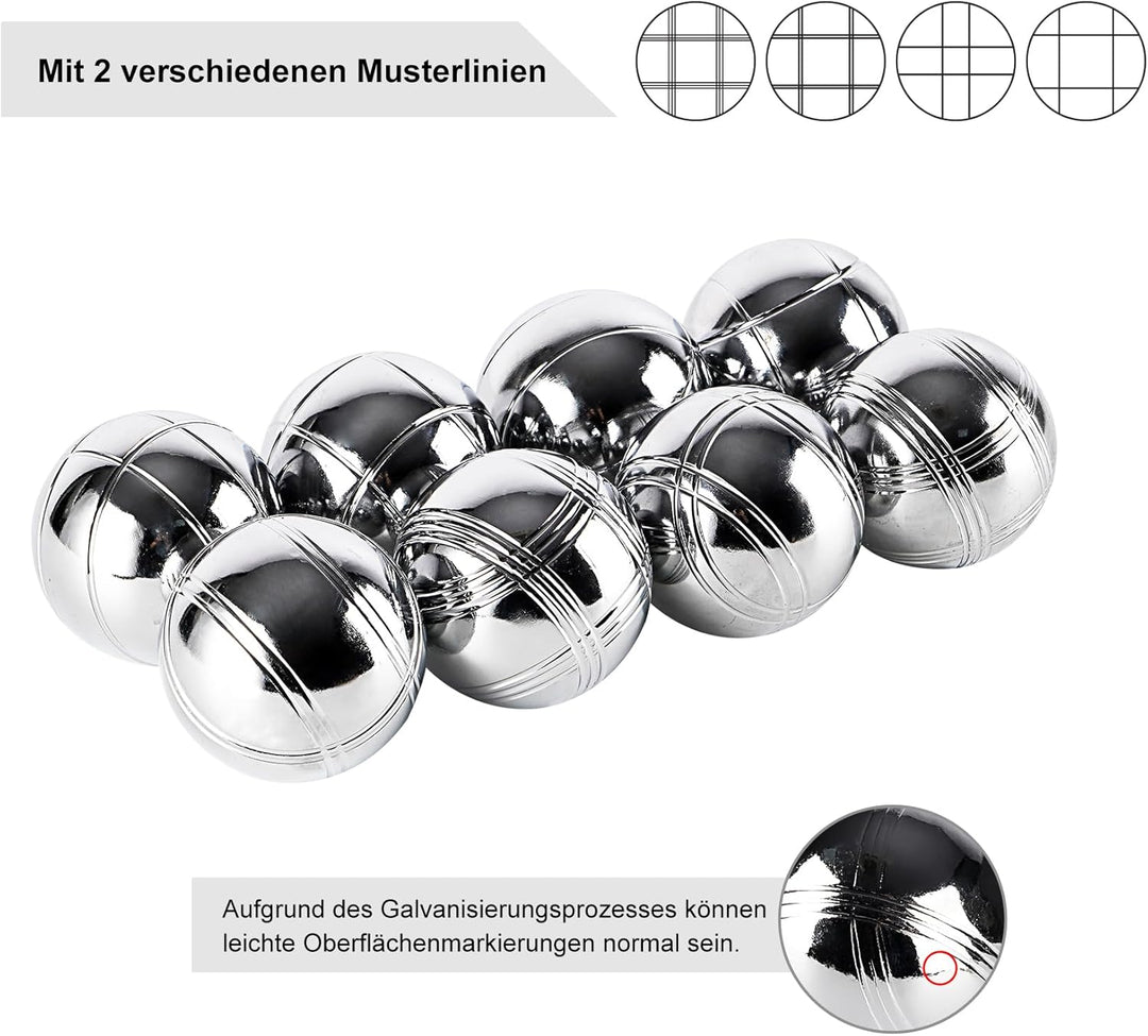 Personalisierte Boccia Kugeln mit Gravur Name/Logo/Text, Professionelles Petanque, Metall Boule Set