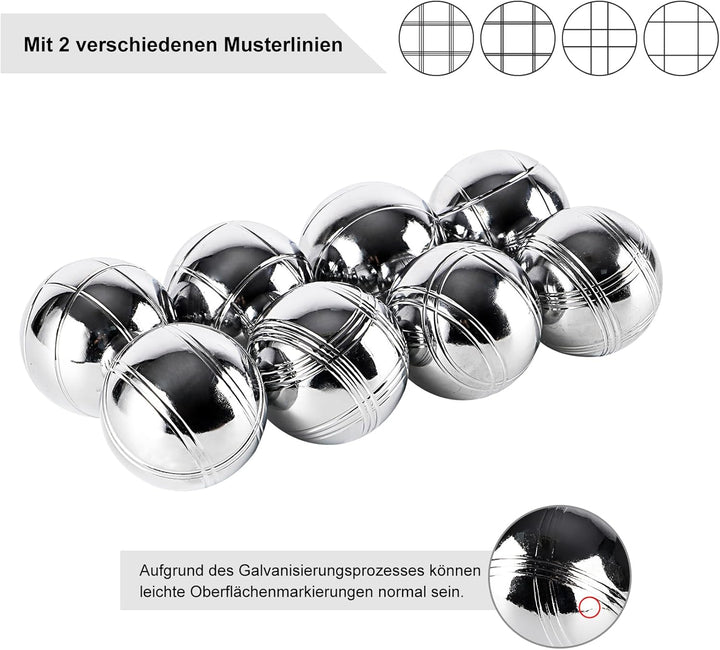Personalisierte Boccia Kugeln mit Gravur Name/Logo/Text, Professionelles Petanque, Metall Boule Set