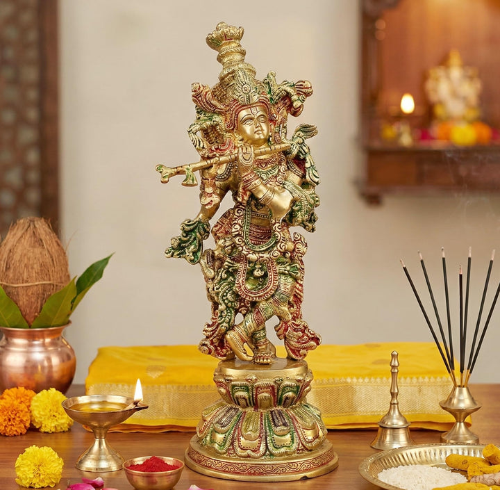 eSplanade Radha Krishna Kishan Murti Idol Statue Skulptur | Pooja Idols | Heimdekoration (45,7 cm),