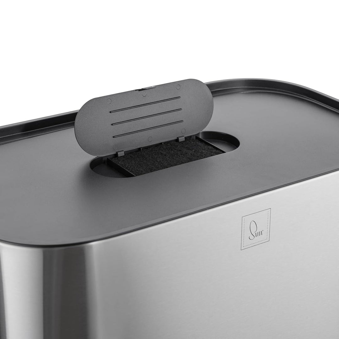 SVITA MLT2X30 Mülleimer 2 x 30 Liter Treteimer Abfalleimer 60 Liter mit 2 Fächern mit zusatz Fach fr