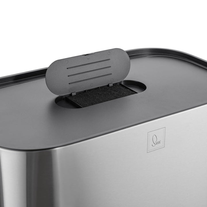 SVITA MLT2X30 Mülleimer 2 x 30 Liter Treteimer Abfalleimer 60 Liter mit 2 Fächern mit zusatz Fach fr