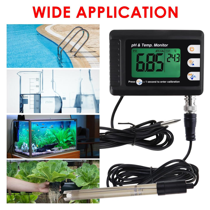 Fachmann pH & Temperatur Meter mit ATC und Automatisch Calibration Funktion, Wasser Prüfer Messung f