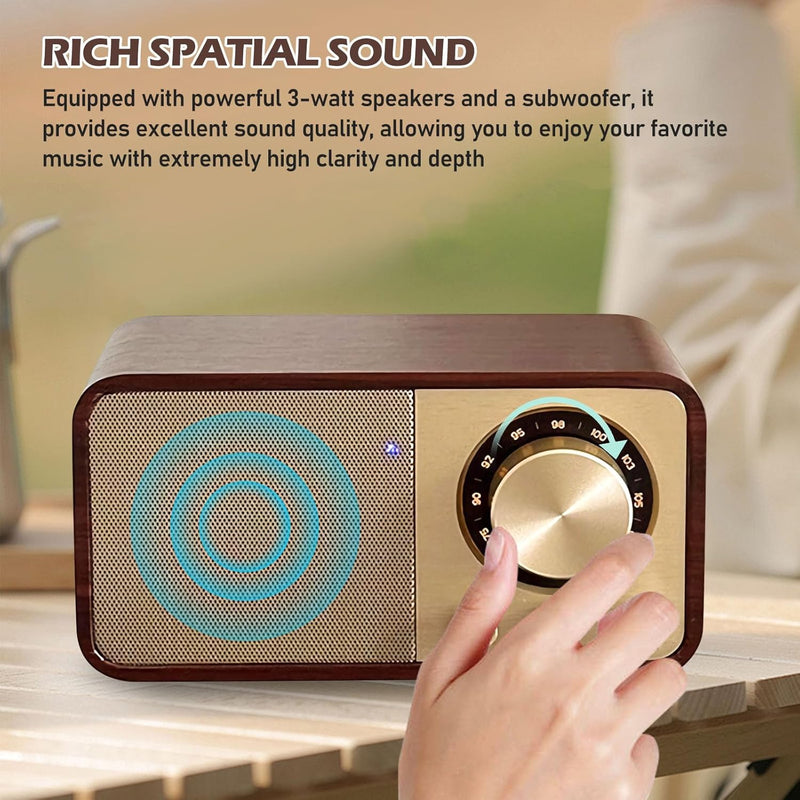 Retro Radio, Nostalgie Radio, Radio mit Bluetooth, Bluetooth Radio, 5W Lautsprecher, mit 1800mAh Akk