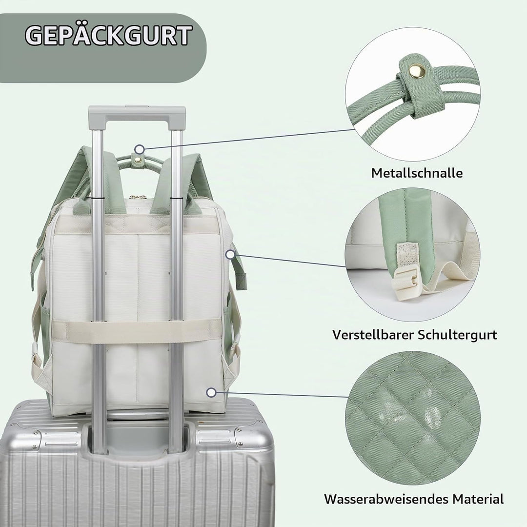EMPSIGN Laptop Rucksack Damen 17.3 Zoll, Wasserfest Mädchen, Elegante Arbeitstasche Lehrertasche, Re