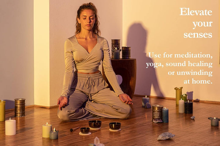 Sonic Energy Nagi Klangschalen Set – 3-teilig, stehend – Für Meditation, Yoga & Achtsamkeit – Inkl.