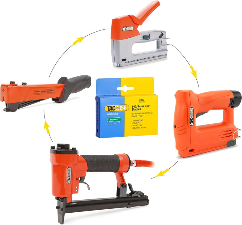 Tacwise 0477 Typ 140/10mm Edelstahl Heftklammern, 5.000 Stück 140/10mm Box mit 5000 Stück, 140/10mm