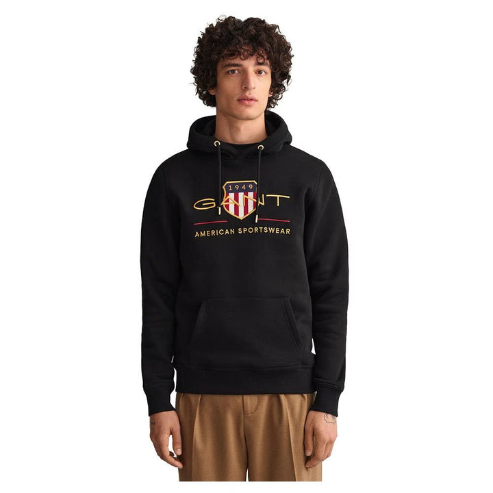 GANT Herren Archive Shield Hoodie Kapuzenpullover XXS Schwarz, XXS Schwarz