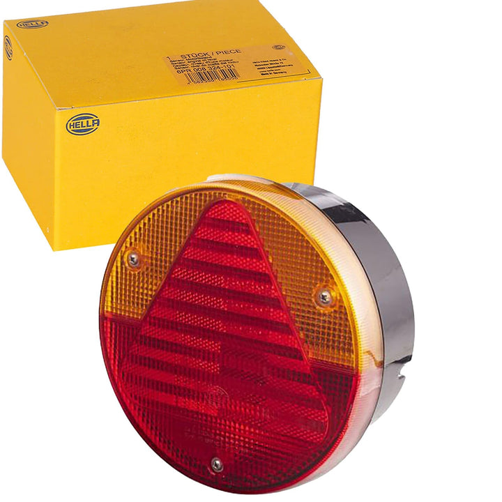 HELLA - Heckleuchte - Glühlampe - 12V - Anbau/geschraubt - Lichtscheibenfarbe: rot/gelb - Kabel: 800