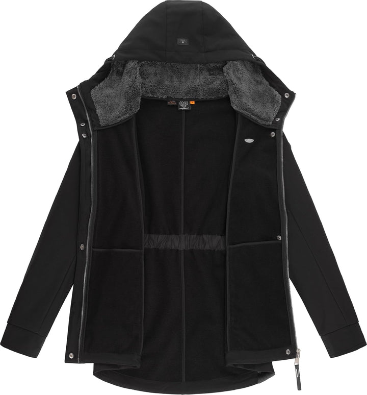 Ragwear Damen Übergangsjacke Funktionsjacke Softshelljacke wasserabweisend mit Kapuze Monadde Softsh