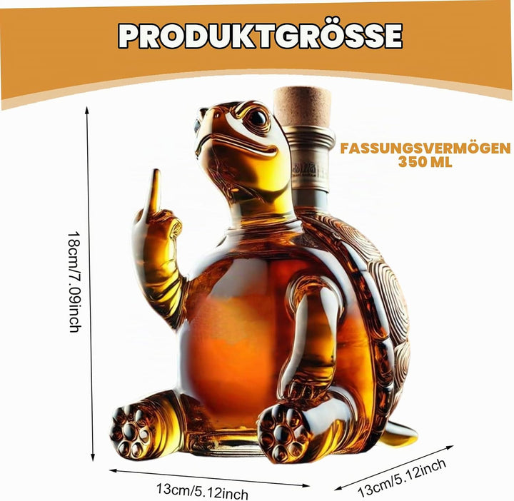 Whisky-Dekanter 350 ml Schildkröten-Weinkaraffe mit Mittelfinger 5, 1 x 5, 1 x 7, Zoll transparente