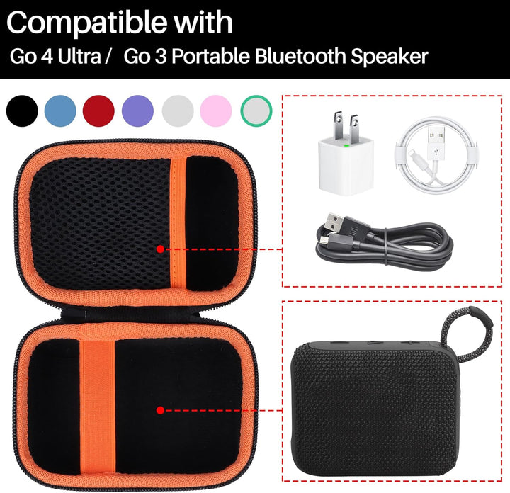 Hart Reise Schutz Hülle Etui Tasche für JBL Go 4 / JBL GO 3 Tragbaren Bluetooth-Lautsprecher (Schwar