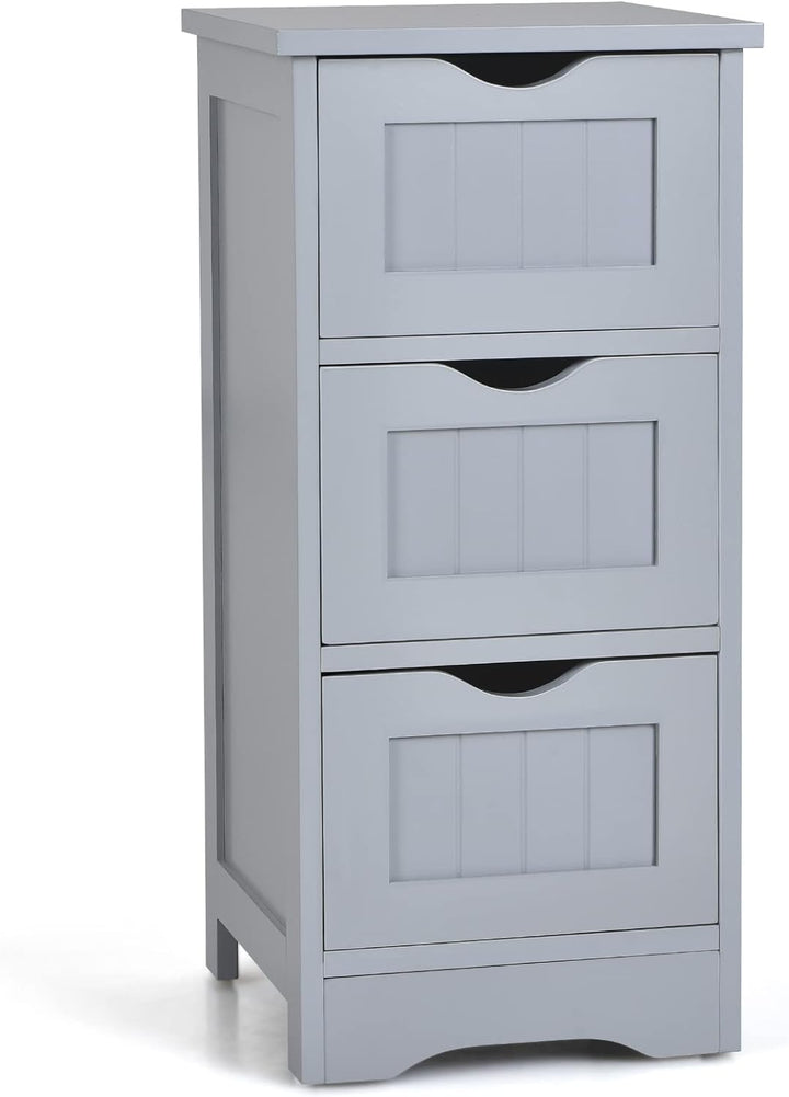 Giantex Badezimmerschrank mit Erde, selbsttragender Spaltenschrank, mit 4/3 Schubladen, Aufbewahrung