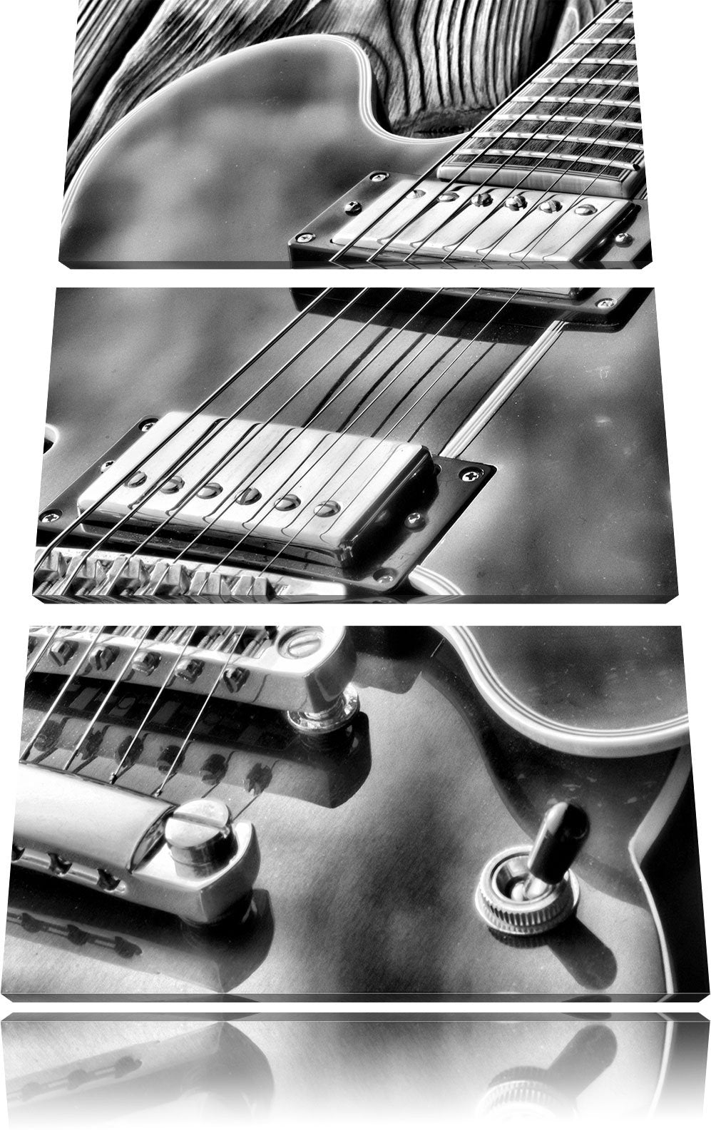 Pixxprint E-Gitarre als Leinwandbild/Grösse: 3 Teilig (120x80 cm) cm/Wandbild/Kunstdruck/fertig besp