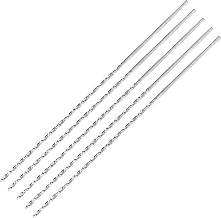 ENT 50402 Holzspiralbohrer Ø 2 mm im 5er-Pack, extra lang 150mm, HSS-G, mit Zentrierspitze und Vorsc