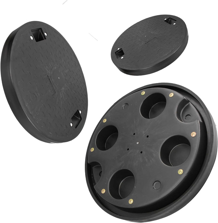 Millto™ Schachtabdeckung Kunststoff Rund Ø DN600 Schwarz PP Kanaldeckel Schachtdeckel | Abflusssteig