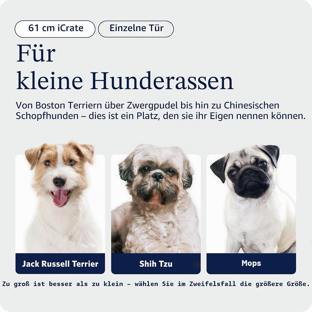 MidWest Homes for Pets iCrate Modell 1524 Hundebox, ca. 61 cm lang, mit Einzeltür, auslaufsicherer B