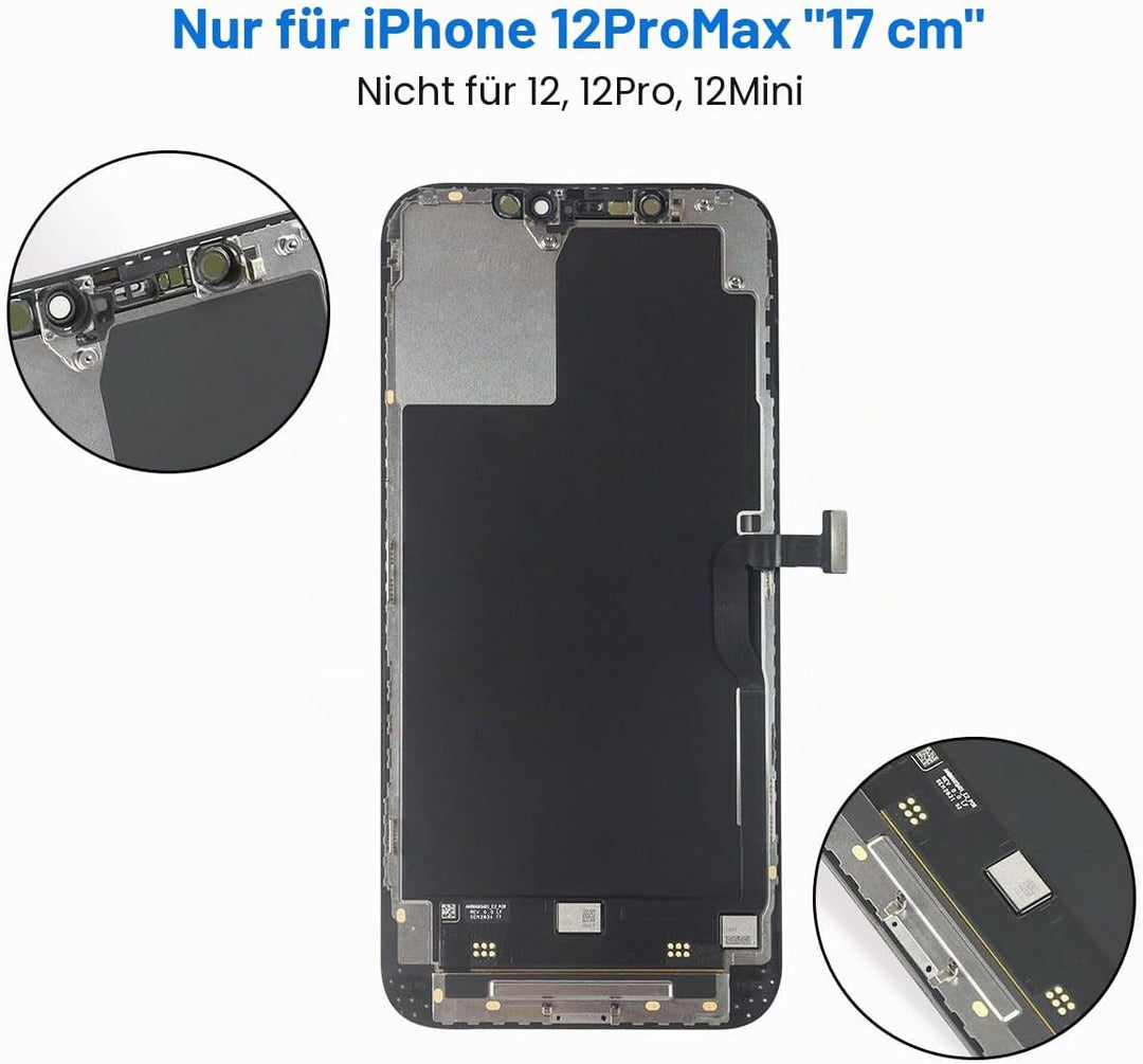 Für iPhone 12 Pro Max Display, Ersatz Bildschirm 6.7 Zoll Full HD Bildschirm,Displayrahmen 3D Touch