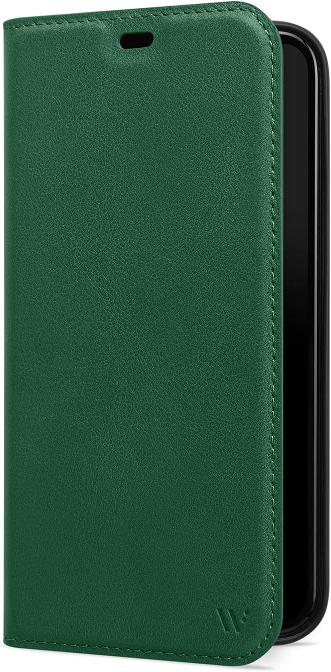 WIIUKA Hülle für iPhone 14 Plus, Leder aus Deutschland, mit Kartenfach, extra Dünn, Handyhülle mit S