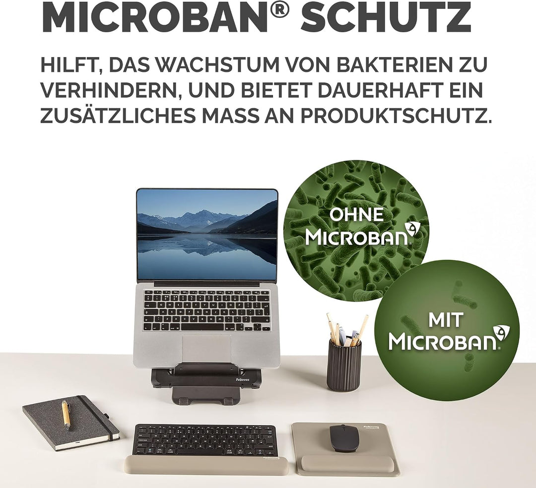 Fellowes Breyta kompakte Tastatur-Handgelenkauflage (TKL), Sand – mit HEX Cushion Silikonpolster für