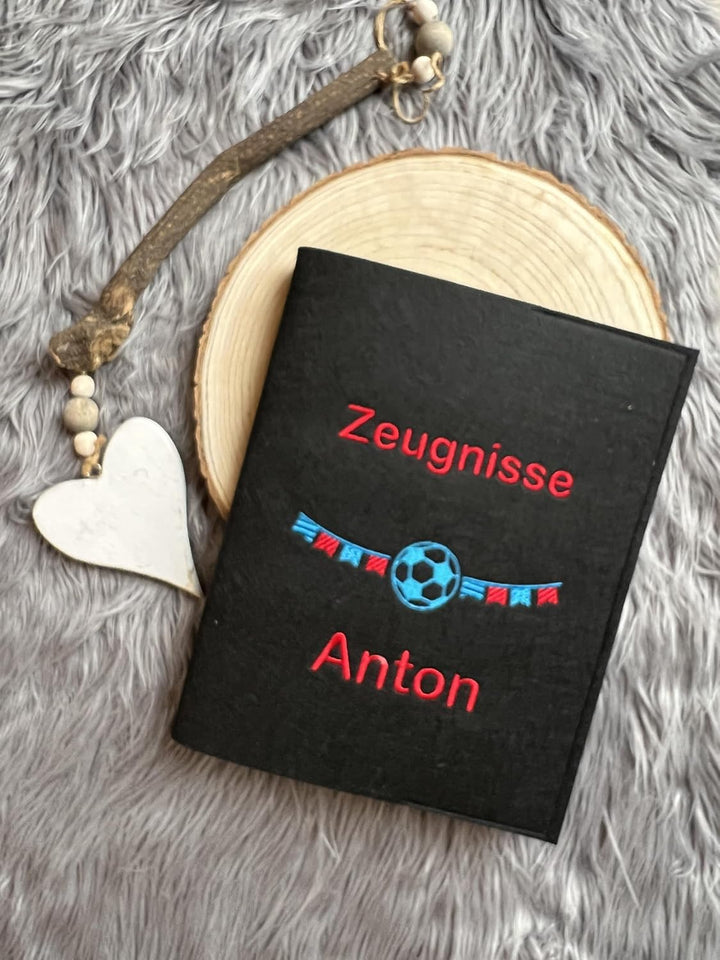 Zeugnismappe A4 aus Filz | personalisiert | hochwertig bestickt | Schulkind | Geschenk | Schulstart