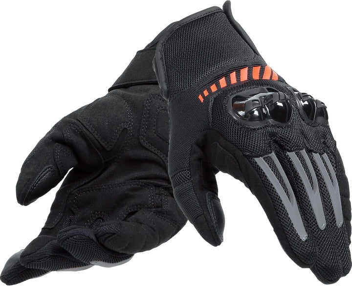 Dainese Mig 3 Air Tex Gloves, Motorradhandschuhe Sommer mit Protektoren, Herren, Schwarz/Fluo-Rot, X