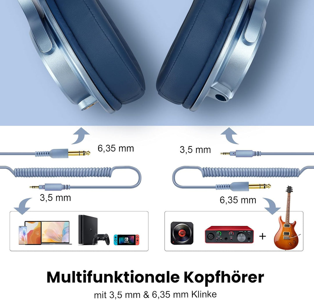 OneOdio Kopfhörer Over Ear, DJ Kopfhörer mit Kabel, Professionell Geschlossener Studio HiFi Kopfhöre