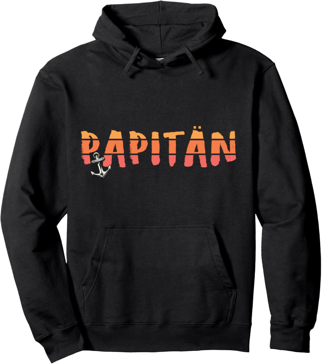 Papitän Papa und Kapitän Lustiges Vater Anker Vintage Design Pullover Hoodie