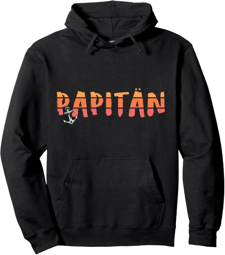 Papitän Papa und Kapitän Lustiges Vater Anker Vintage Design Pullover Hoodie