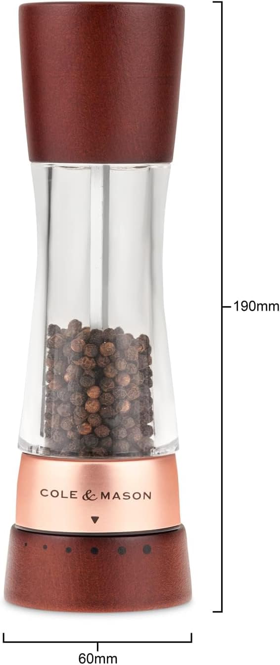 Cole &amp; Mason H332296 Derwent Kastanie Roségold Salz und Pfeffermühle,2er Set Manuell mit einstellbar