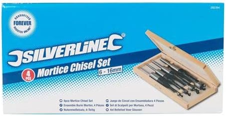 Silverline 282394 Vierkant-Stemmbohrer, 4-tlg. Satz 6–16 mm