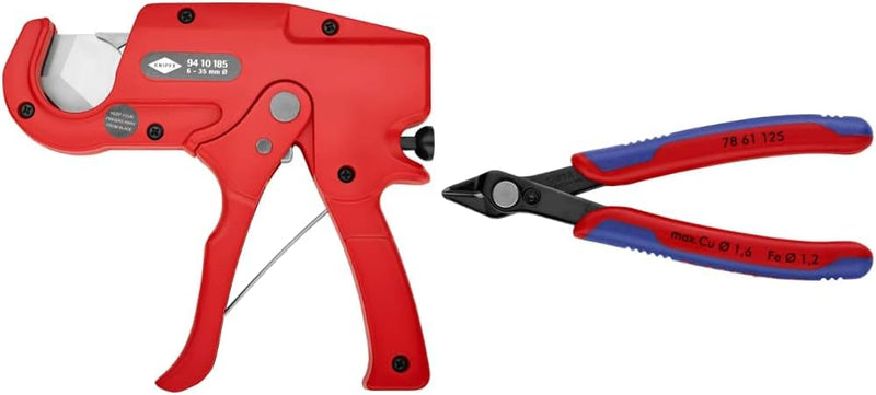 Knipex Rohrschneider für Kunststoffrohre 185 mm 94 10 185 & Electronic Super Knips, Elektronik-Seite