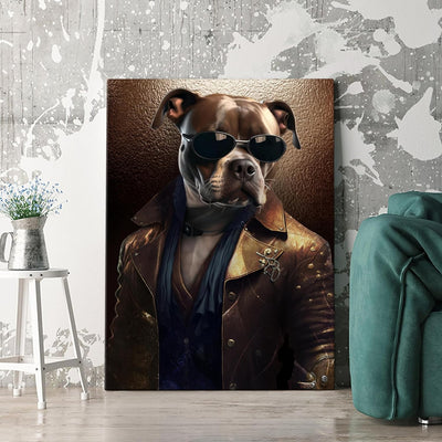 Artmazing | Pitbull Bild hochformat Classy | Bilder Pitbull modern | Leinwand XXL | Pitbullbilder Mo