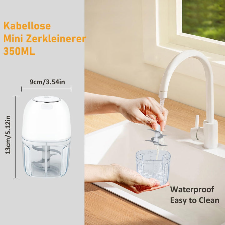 Mini Zerkleinerer Küche Elektrisch,Knoblauchpresse USB Aufladbar,Tragbarer Küchenmaschine,Blender Ha