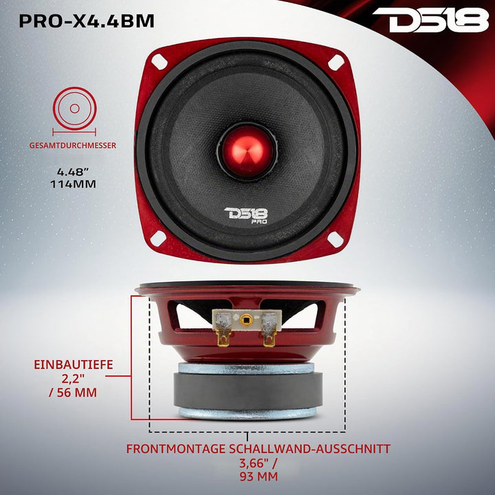 DS18 PRO-X4.4BM PRO Series Midrange Kugel Lautsprecher - Set von 1-4" 4 Inches
