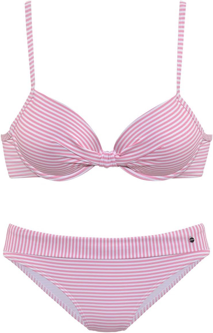 s.Oliver Damen Bikini-Set 34 / C Rosa-weiss Gestreift, 34 / C Rosa-weiss Gestreift