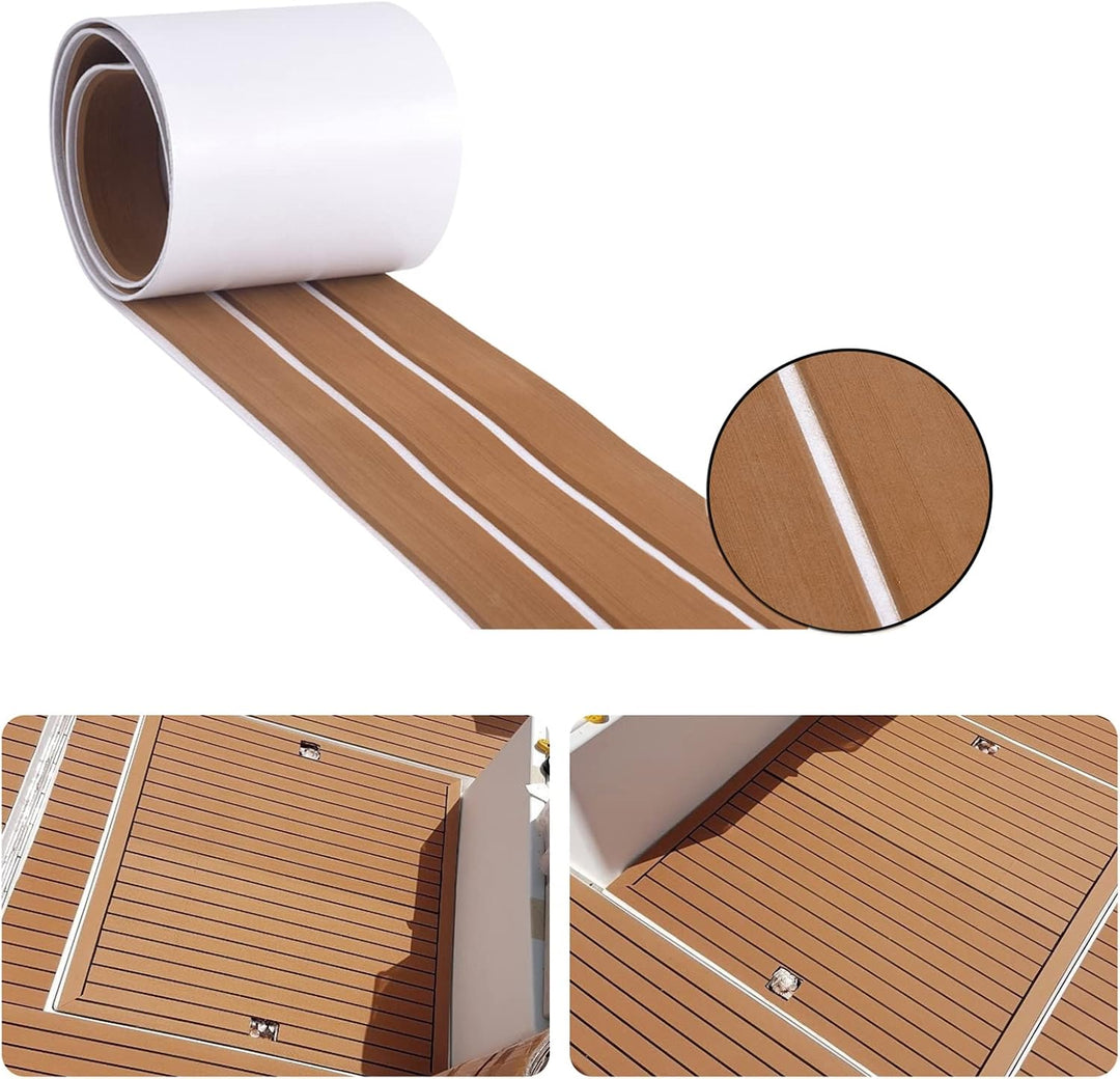 SenMore Eva Teak Selbstklebender Schaumboot Yachtboden rutschfeste Matte Marine Deckbeschläge für Bo