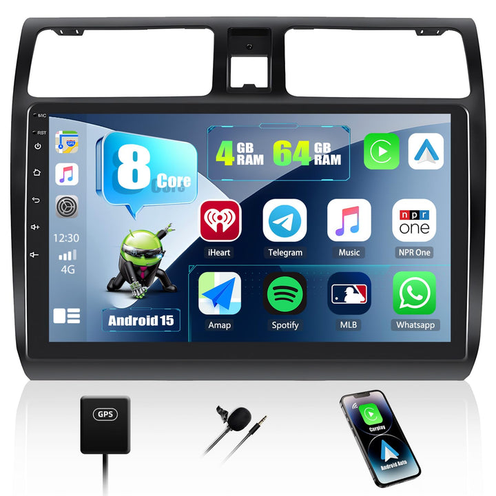 8 Core 4G+64G CAMECHO Android 13 Autoradio mit Navi Wireless Carplay für Suzuki Swift 2003-2010, Dop
