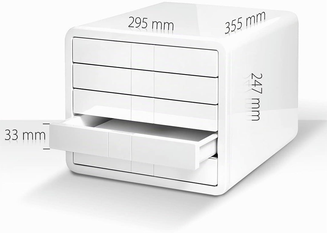 HAN Schubladenbox i-BOX, Schreibtischbox mit 5 Schubladen bis A4/C4, Auszugsperre, diskretes Beschri