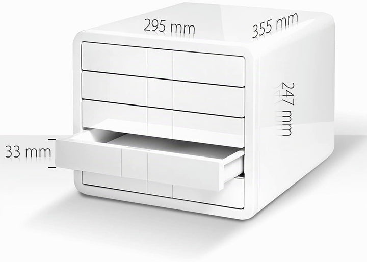 HAN Schubladenbox i-BOX, Schreibtischbox mit 5 Schubladen bis A4/C4, Auszugsperre, diskretes Beschri
